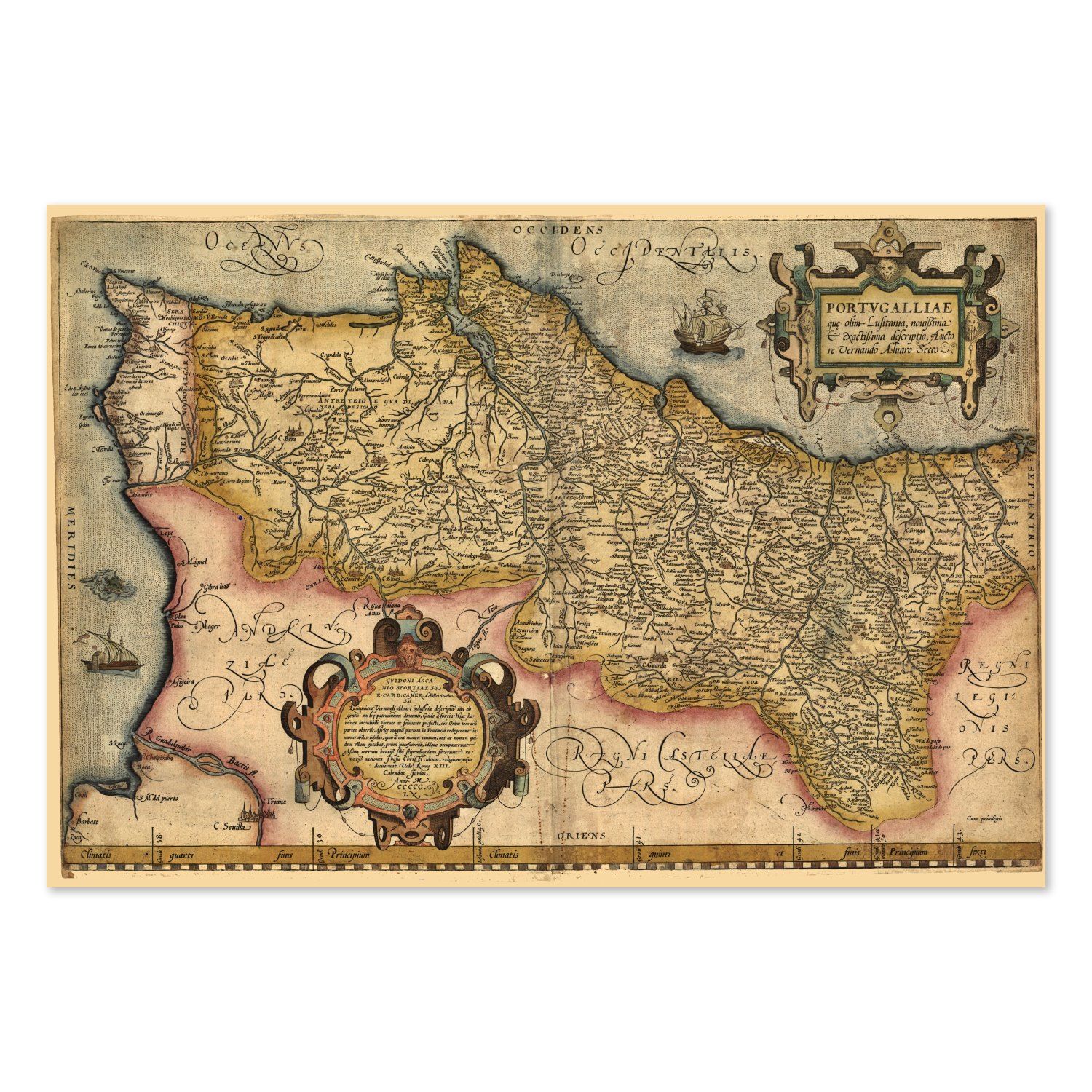 Portugal 1579 Map vintage print